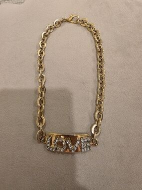 Gold Plate Link Chain ID Necklace - Women's Jewelry